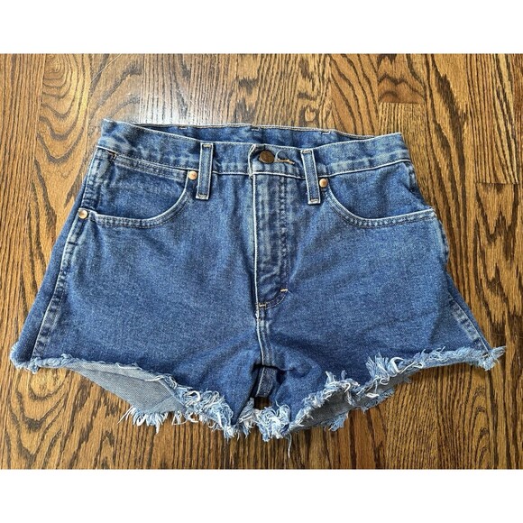 Wrangler Womens Size 25 High Waisted Cut Off Jean Shorts Reworked Vintage Look - Picture 2 of 9